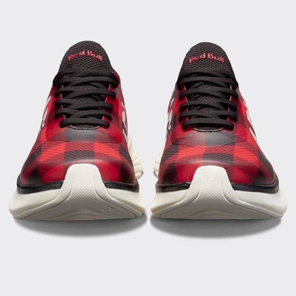 APL Podium Flannel Propulsion Labs Athletic Sneaker Shoes Red Black - Picture 2 of 11
